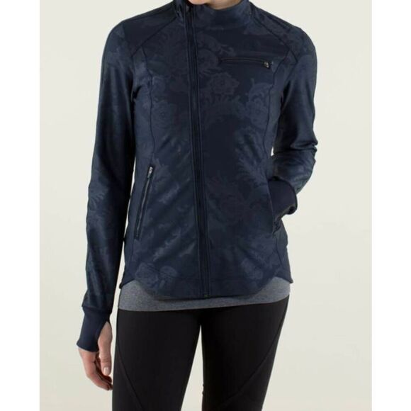lululemon athletica Jackets & Blazers - LULULEMON ATHLETICA Keep It Up Jacket In Laceoflage Embossed Inkwell/Inkwell Siz